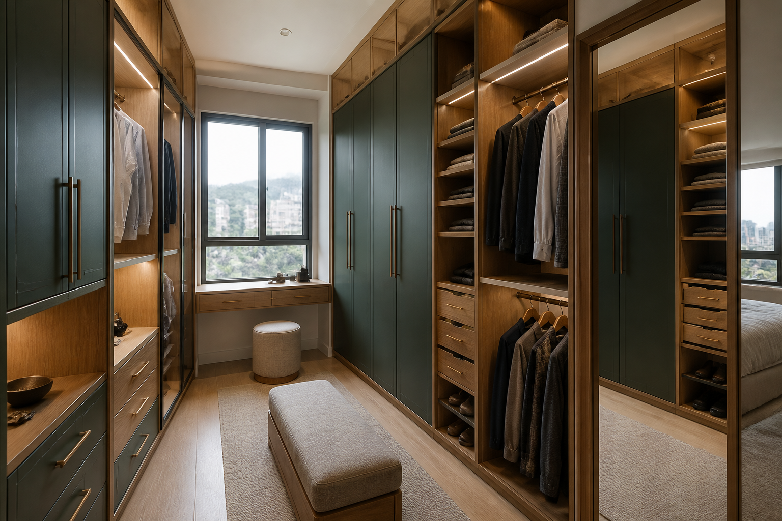 Vestidor diseñado para aprovechar cada espacio